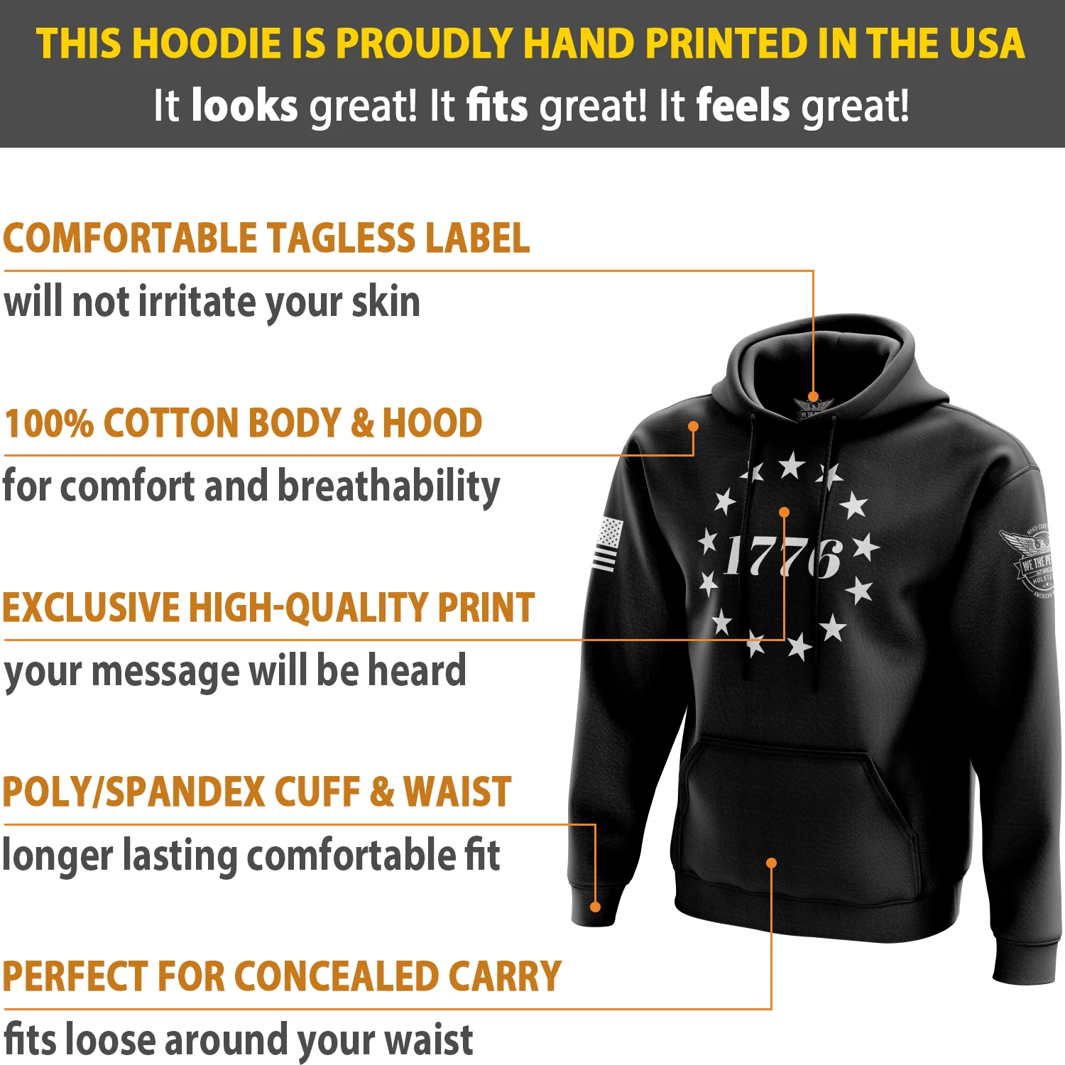 1776 Betsy Ross Flag Hoodie - Image 5