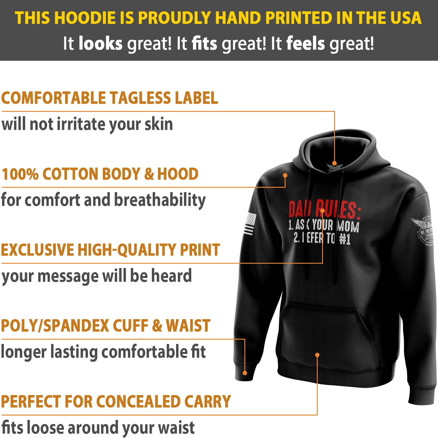 Dad Rules Hoodie - Image 5