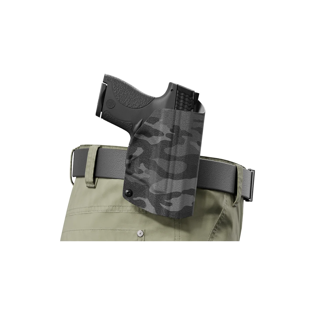 Dark Camo Custom Printed Holster - OWB Kydex Holster - Image 8