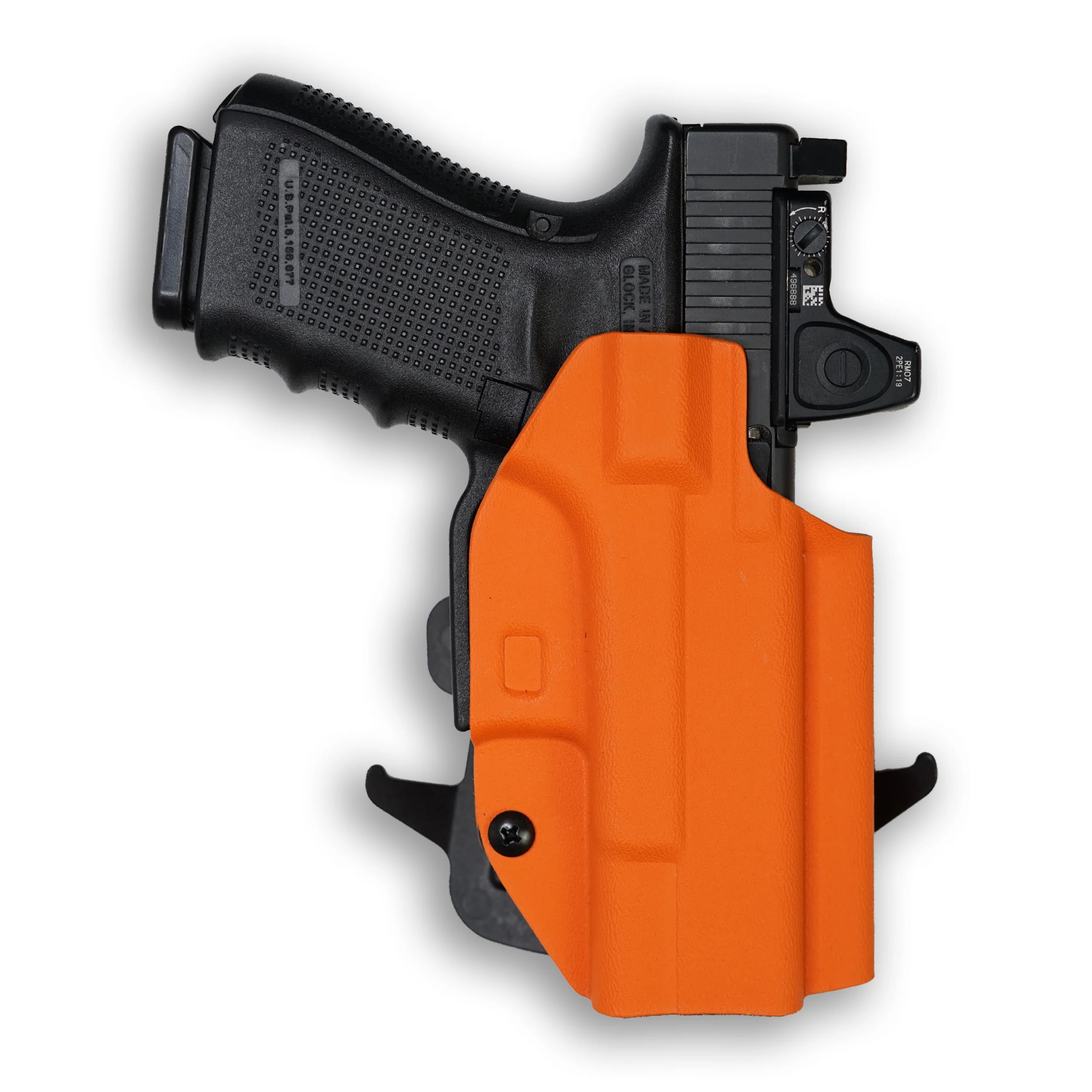 Glock 23 Gen 1-4 MOS with Olight PL-Mini 2 Valkyrie Light Red Dot Optic Cut OWB Holster - Image 43