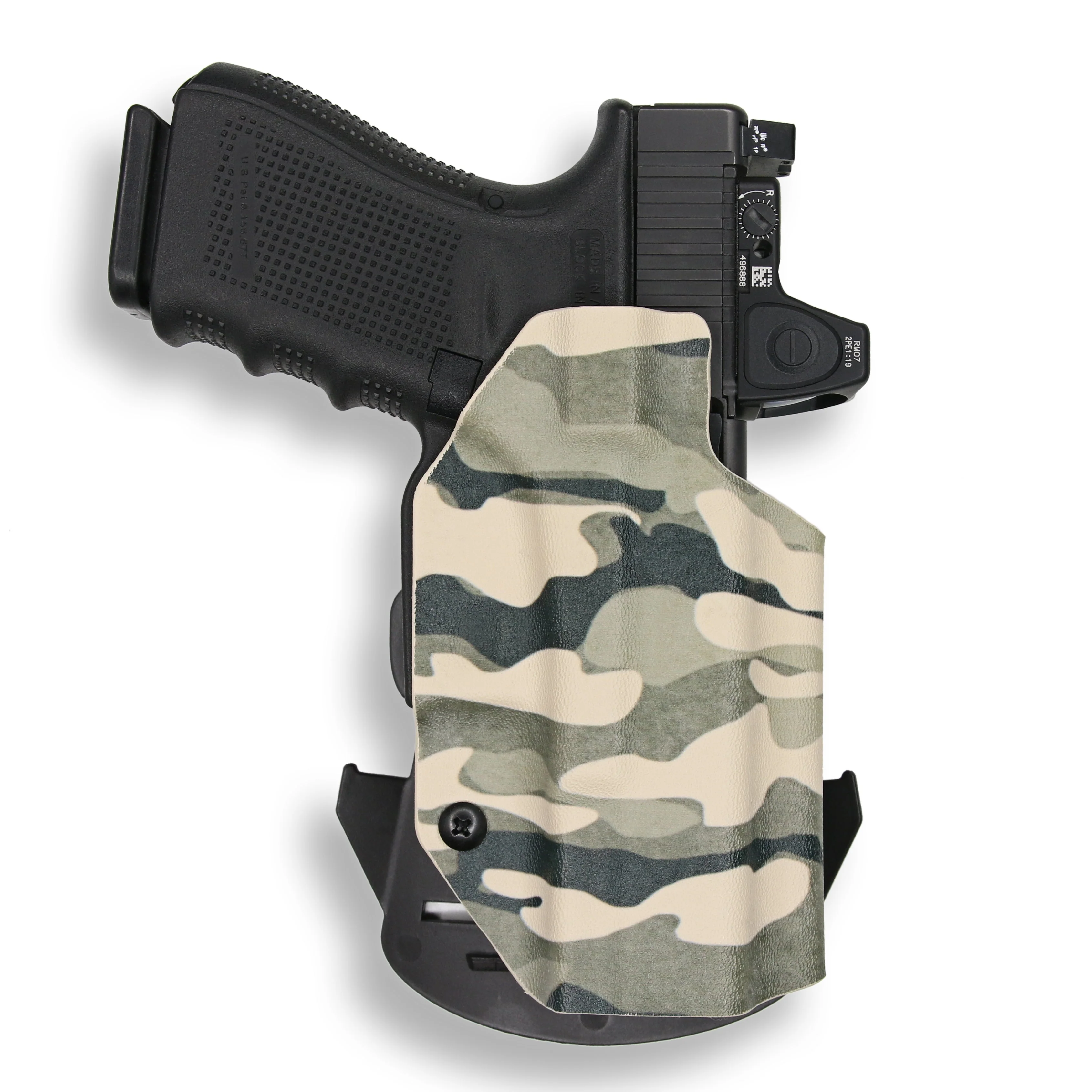 Glock 45 MOS with Olight PL-Mini 2 Valkyrie Light Red Dot Optic Cut OWB Holster - Image 24
