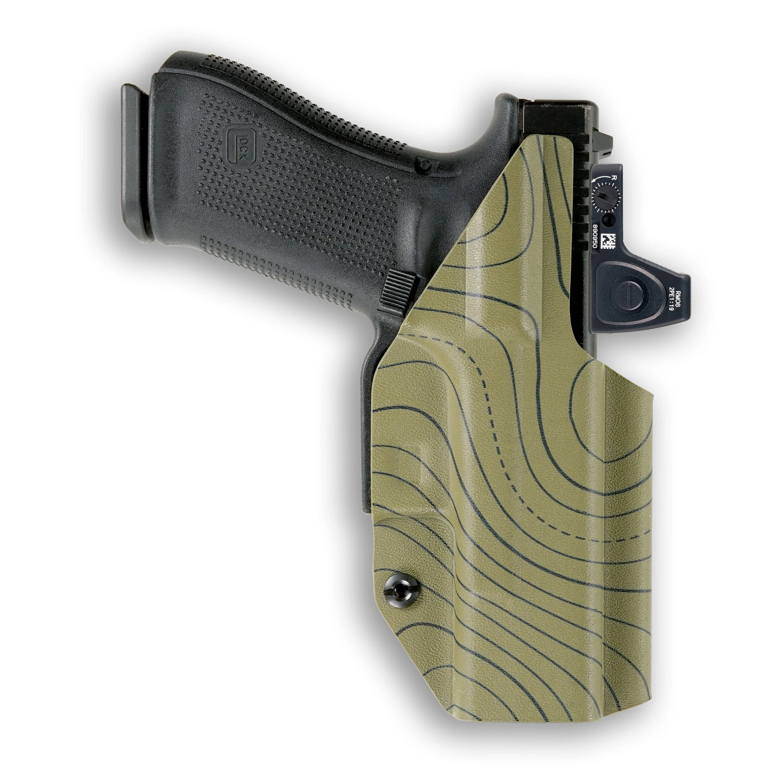 Glock 49 MOS with Crimson Trace CMR-201 Rail Master Universal Laser Red Dot Optic Cut IWB Holster - Image 110