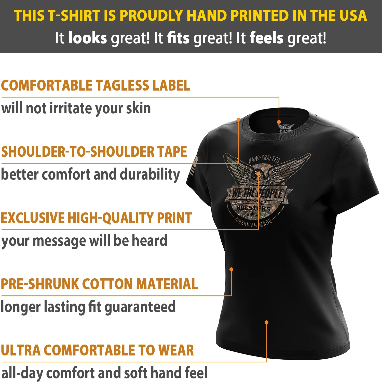 Realtree EDGE® We The People Holsters Logo Women's Short Sleeve Shirt - Image 6