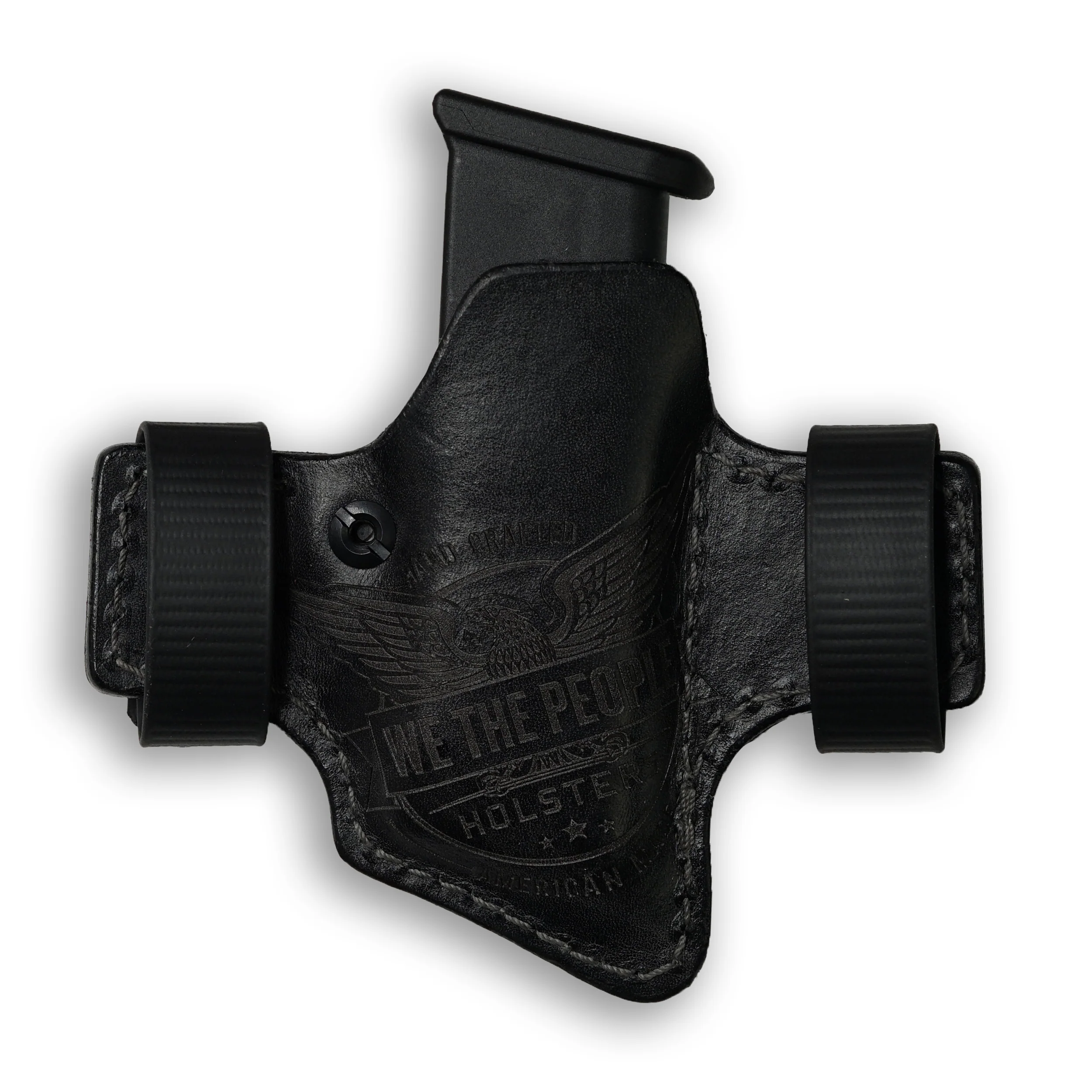 Single Stack Compact/Full 9MM/.40/380/45 Independence Leather OWB Magazine Carrier / Holster - Image 4