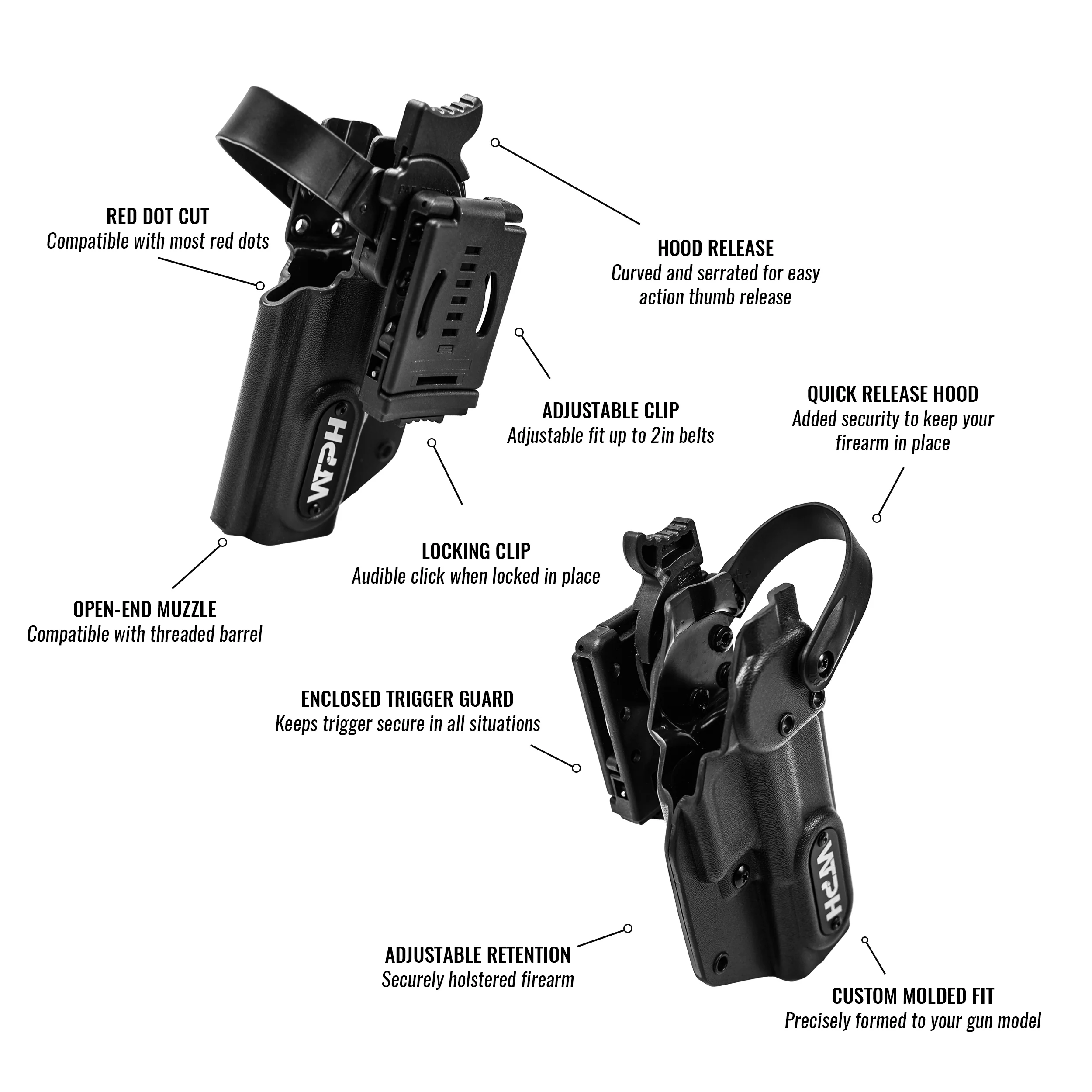 Smith & Wesson M&P / M2.0 4"/4.25" Compact 9/40 Level 2 Duty Holster - Image 3