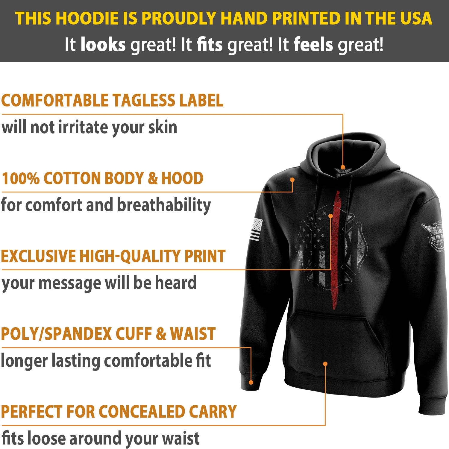 Thin Red Line Flag Hoodie - Image 5