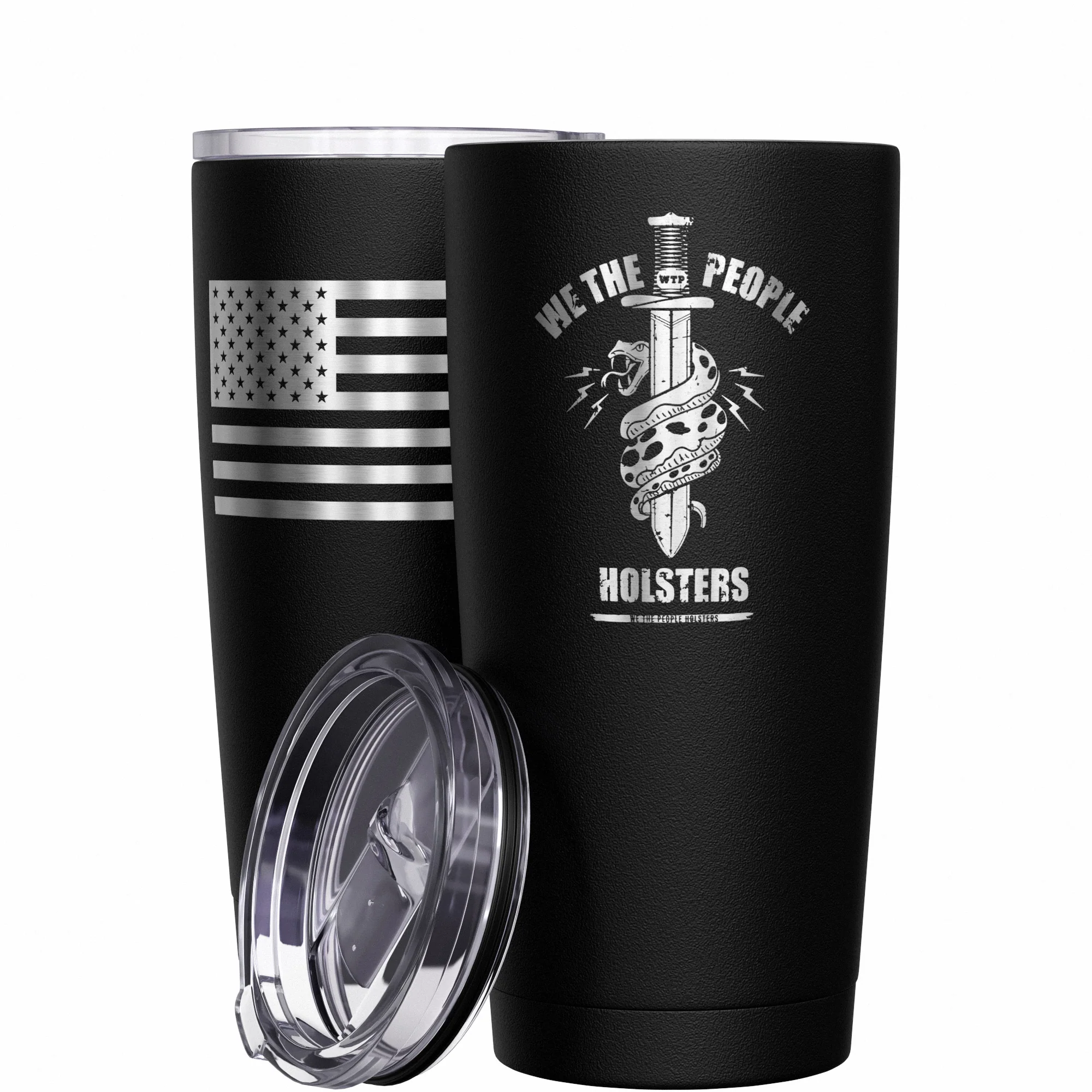We The People Snake Logo  + American Flag Stainless Steel Tumbler - Image 10