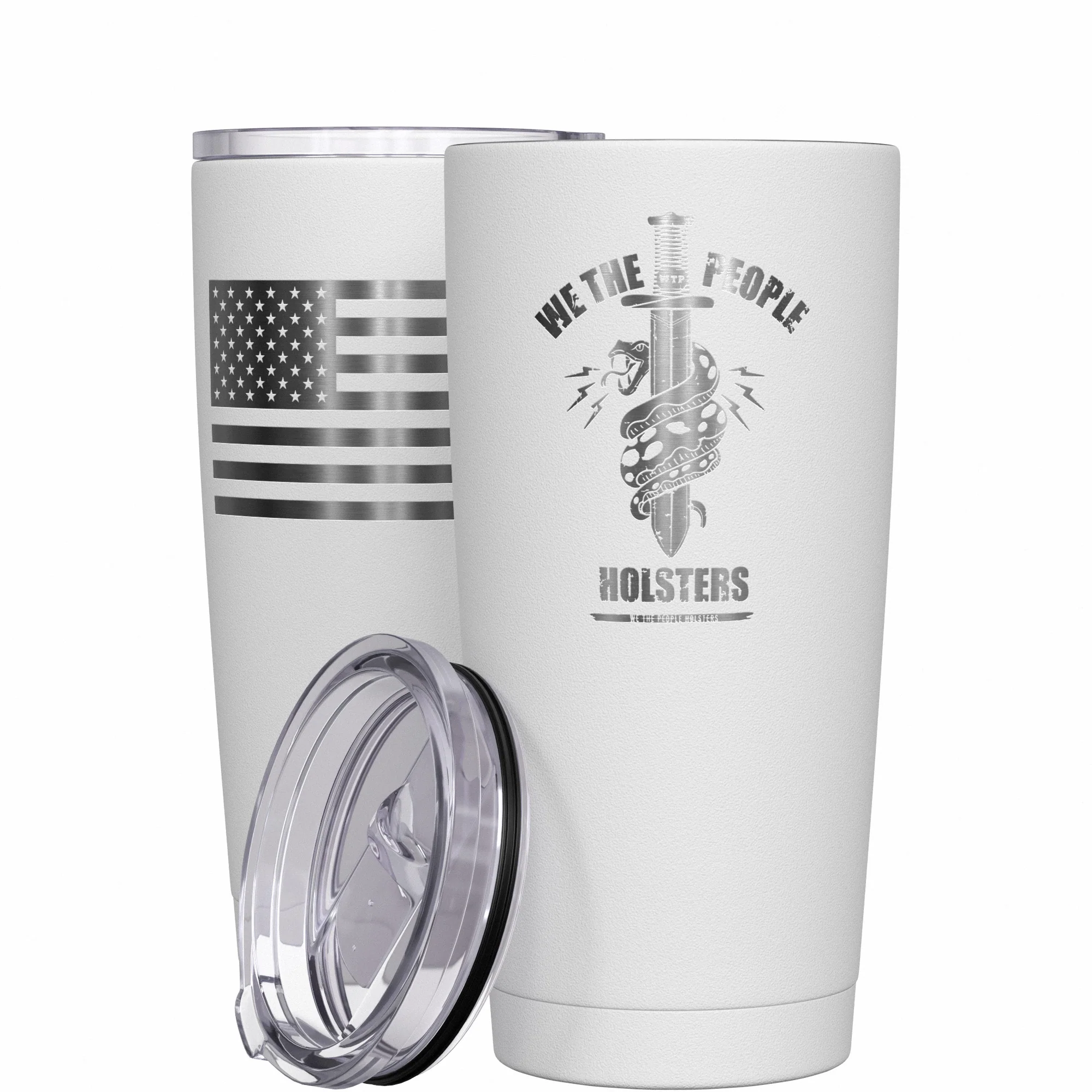 We The People Snake Logo  + American Flag Stainless Steel Tumbler - Image 12